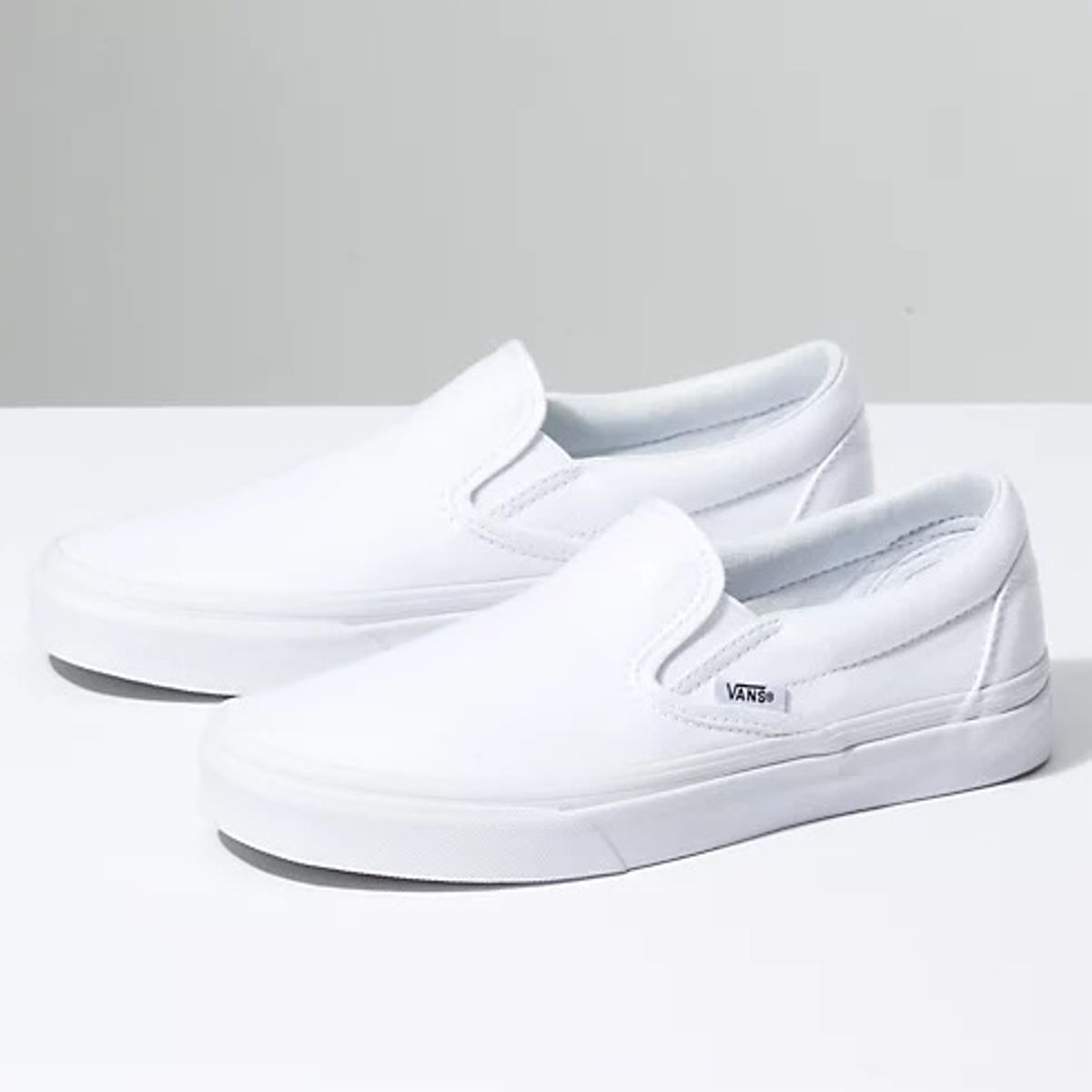 White Slip-On Vans